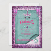 Lila Einhorngeburtstageinladung Einladung (Vorderseite)