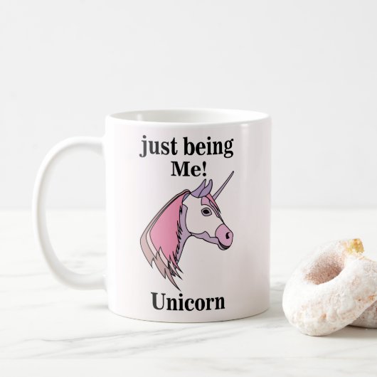 Lila Einhornkopf Kaffeetasse (Mit Donut)