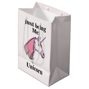 Lila Einhornkopf Mittlere Geschenktüte