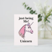 Lila Einhornkopf Postkarte (Stehend Vorderseite)