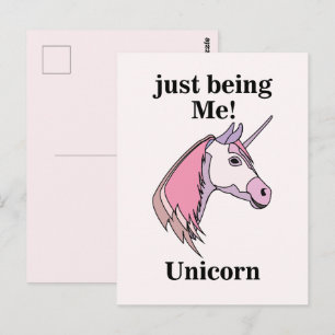 Lila Einhornkopf Postkarte