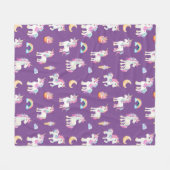 Lila Einhornmuster Fleecedecke (Vorderseite (Horizontal))