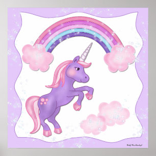 Lila Einhornplakat Poster