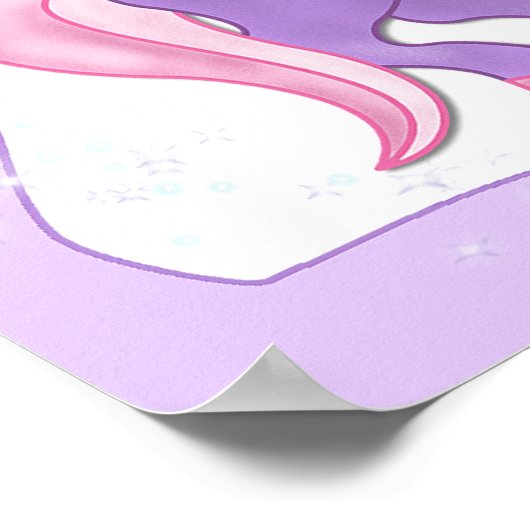 Lila Einhornplakat Poster (Ecke)