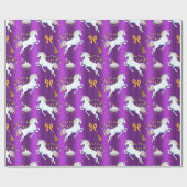 Lila Einhornweihnachtszeit Geschenkpapier (Flach)