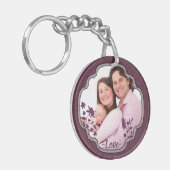 Lila Einklebebuch-dekoratives kundenspezifisches Schlüsselanhänger (Vorderseite links)