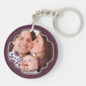 Lila Einklebebuch-dekoratives kundenspezifisches Schlüsselanhänger (Rückseite)