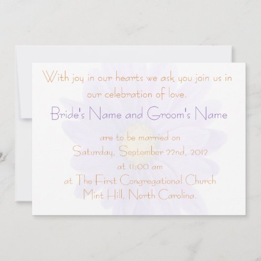 Lila Einladung (Rückseite)