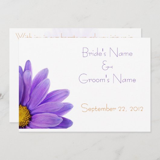 Lila Einladung (Vorne/Hinten)