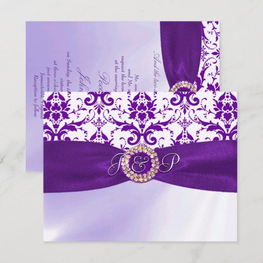 Lila Einladung (Vorne/Hinten)