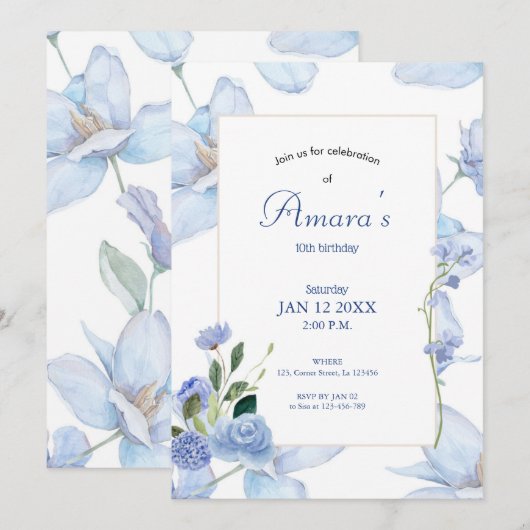 Lila Einladung (Vorne/Hinten)