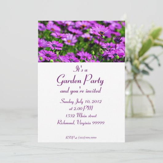 Lila Einladung (Stehend Vorderseite)