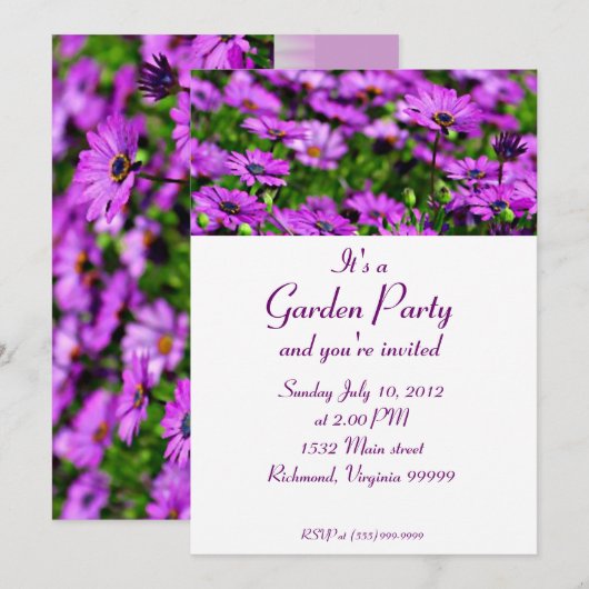 Lila Einladung (Vorne/Hinten)