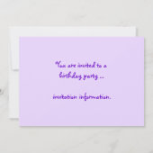 Lila Einladung (Rückseite)