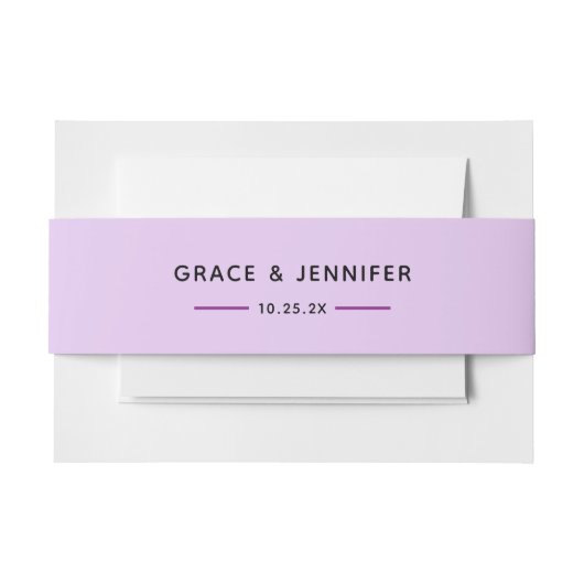 Lila Einladung Bauchband Einladungsbanderole (Vorderseite Beispiel)