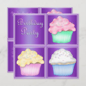 LILA EINLADUNG DER GEBURTSTAGSPARTEI (Vorne/Hinten)