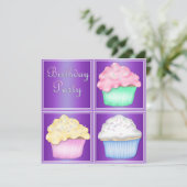 LILA EINLADUNG DER GEBURTSTAGSPARTEI (Stehend Vorderseite)