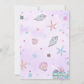 Lila Einladung der Meerjungfrau zum Geburtstag (Rückseite)
