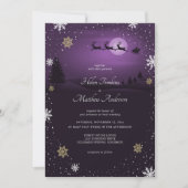 Lila Einladung des Weihnachtsmannes (Vorderseite)