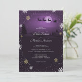 Lila Einladung des Weihnachtsmannes (Stehend Vorderseite)