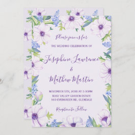 Lila Einladung von Anemone Hyacinth Frühjahrssehen