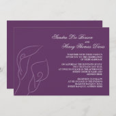Lila Einladung von Calla Lilies Hochzeit (Vorne/Hinten)