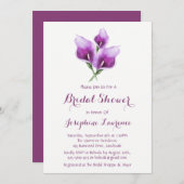 Lila Einladung von Calla Lily Bridal Dusche (Vorne/Hinten)