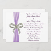 Lila Einladung von Diamond Bow zur Hochzeit (Vorne/Hinten)