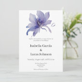 Lila Einladung von Iris Watercolor zur Hochzeit (Stehend Vorderseite)