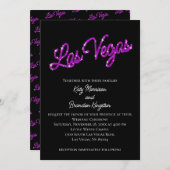 Lila Einladung von Las Vegas Glitzern Hochzeit (Vorne/Hinten)