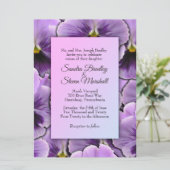 Lila Einladung von Pansy Hochzeit (Stehend Vorderseite)