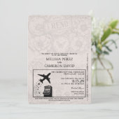 Lila Einladung von Reno Passport zur Hochzeit (Stehend Vorderseite)