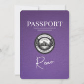 Lila Einladung von Reno Passport zur Hochzeit (Rückseite)
