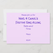 Lila Einladung zu Winterbaumen (Rückseite)