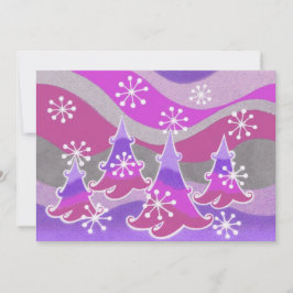 Lila Einladung zu Winterbaumen