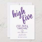 Lila Einladung zum 5. Geburtstag (Vorderseite)