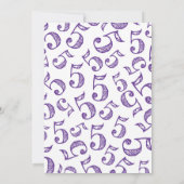 Lila Einladung zum 5. Geburtstag (Rückseite)