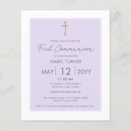 Lila | Einladung zum Neuen Gemeinschaftshaushalt (Vorderseite)