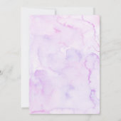 Lila Einladung zur Beweihung von Blumen und Schmet (Rückseite)