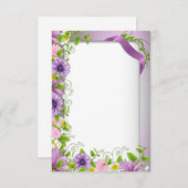 Lila Einladung zur Blumenbeförderung (Vorne/Hinten)