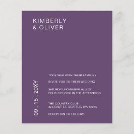 Lila Einladung zur Hochzeit