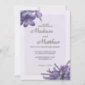 Lila Einladung zur Hochzeit von Campanula (Vorderseite)