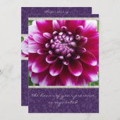 Lila Einladung zur Hochzeit von Fuschia Dahlia (Vorne/Hinten)
