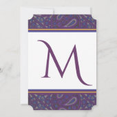 Lila Einladung zur Hochzeit von Plum Paisley (Rückseite)