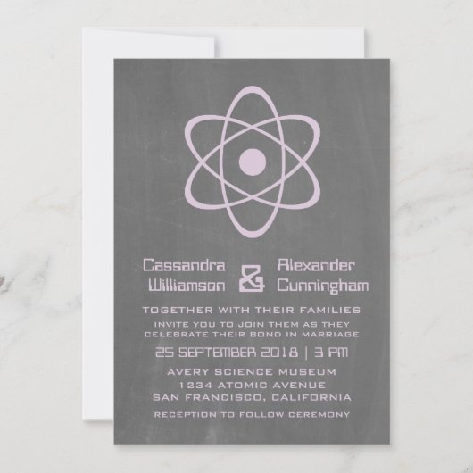 Lila Einladung zur Hochzeitsfeier (Vorderseite)