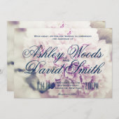 Lila Einladung zur Hochzeitsfeier (Vorne/Hinten)