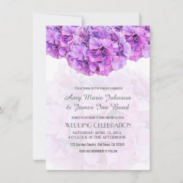 Lila Einladung zur Hydrangea Hochzeit