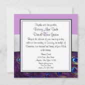 Lila Einladung zur Pfauenhochzeit (Rückseite)