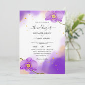 lila Einladungen (Stehend Vorderseite)