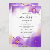 lila Einladungen (Vorne/Hinten)